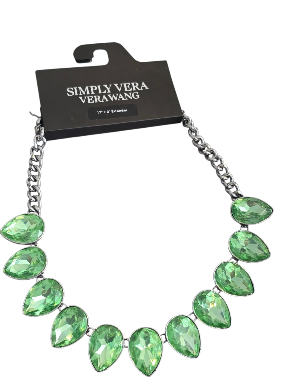 Simply Vera Vera Wang Emerald Green Faceted Teardrop Necklace